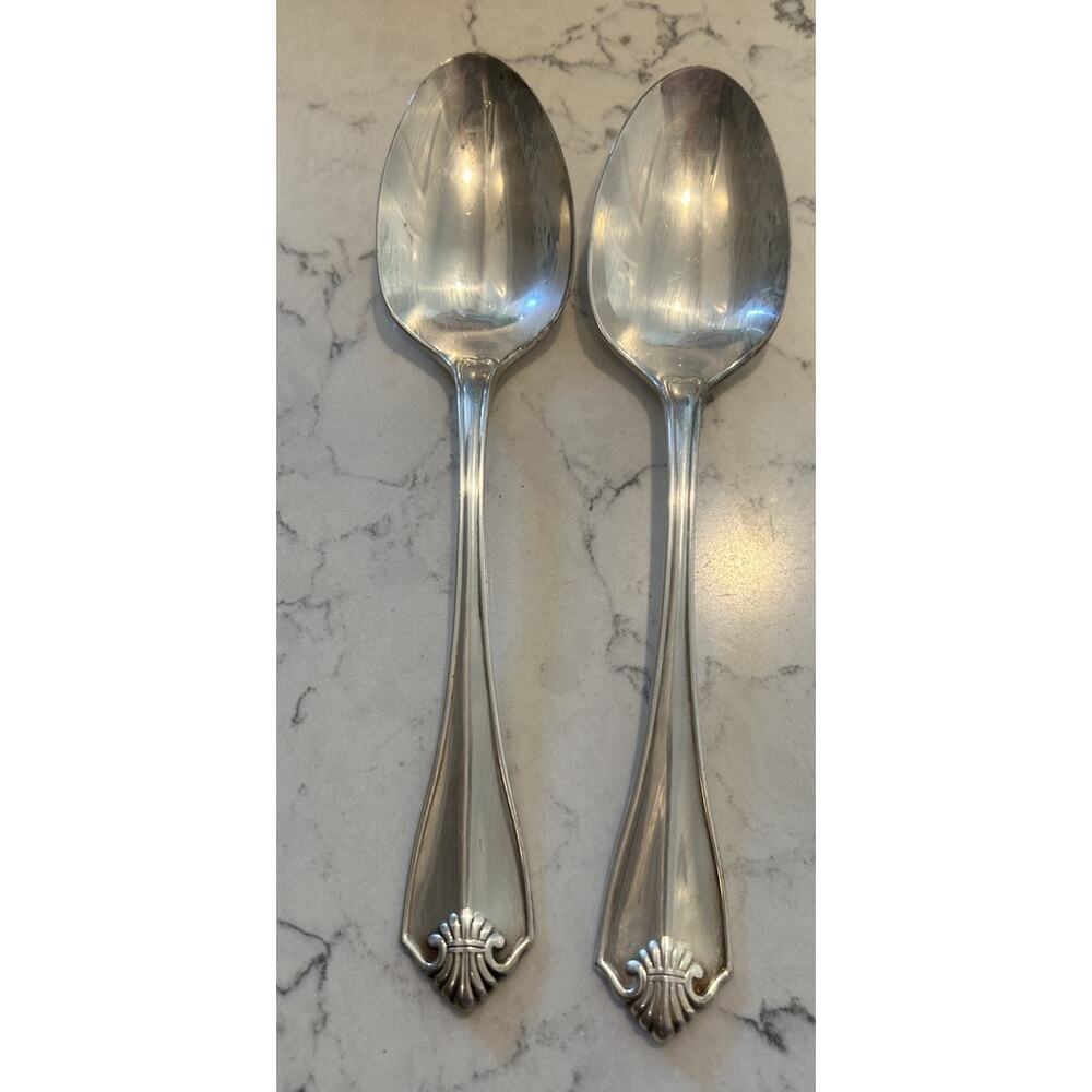 Vtg Rogers Oneida 1811‎ King James Silverplate Dinner Spoons Set of 2 Flatware